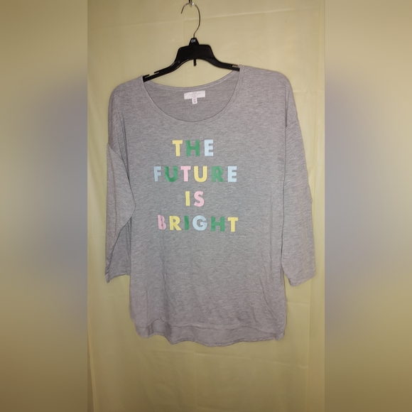 New Directions Studio Curvy, 1X, Gray with Graphic, 3/4 Sleeve, Pre-owned - Picture 6 of 9